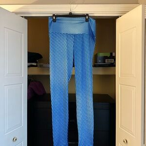 Blue Geometric Patterned leggings 2XL